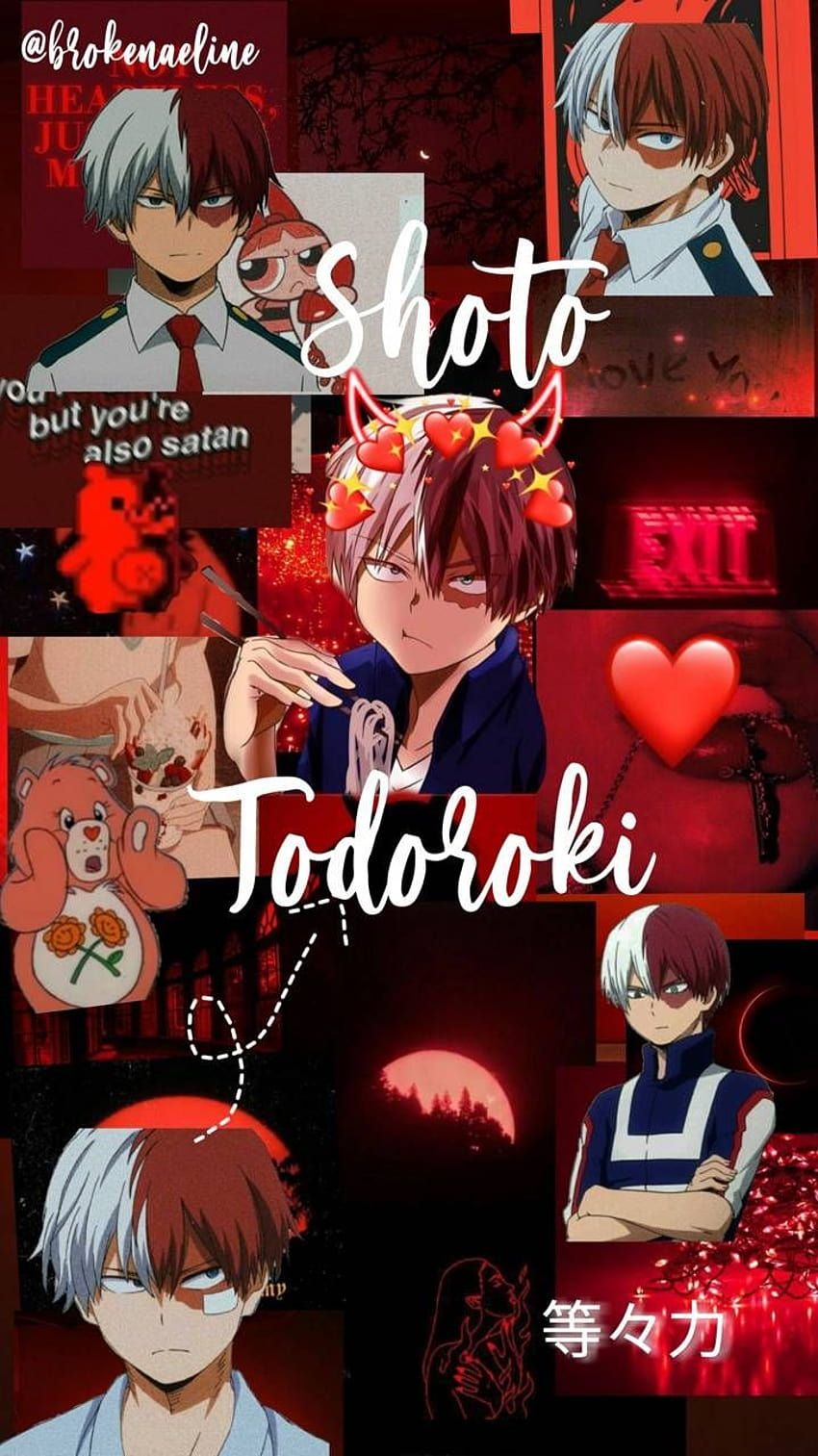 A collage of shots of toadori from my hero academia - Shoto Todoroki