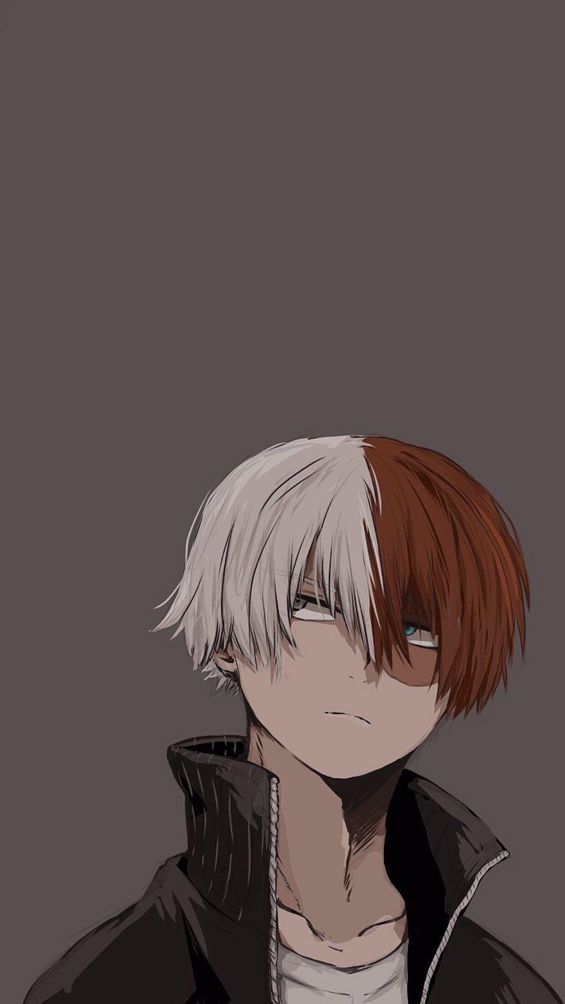 Todoroki in a black jacket with a zipper - Shoto Todoroki