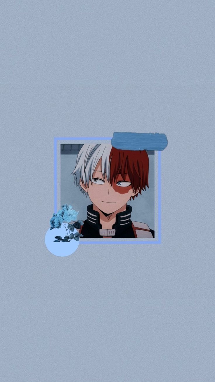 A picture of anime character with white hair - Shoto Todoroki