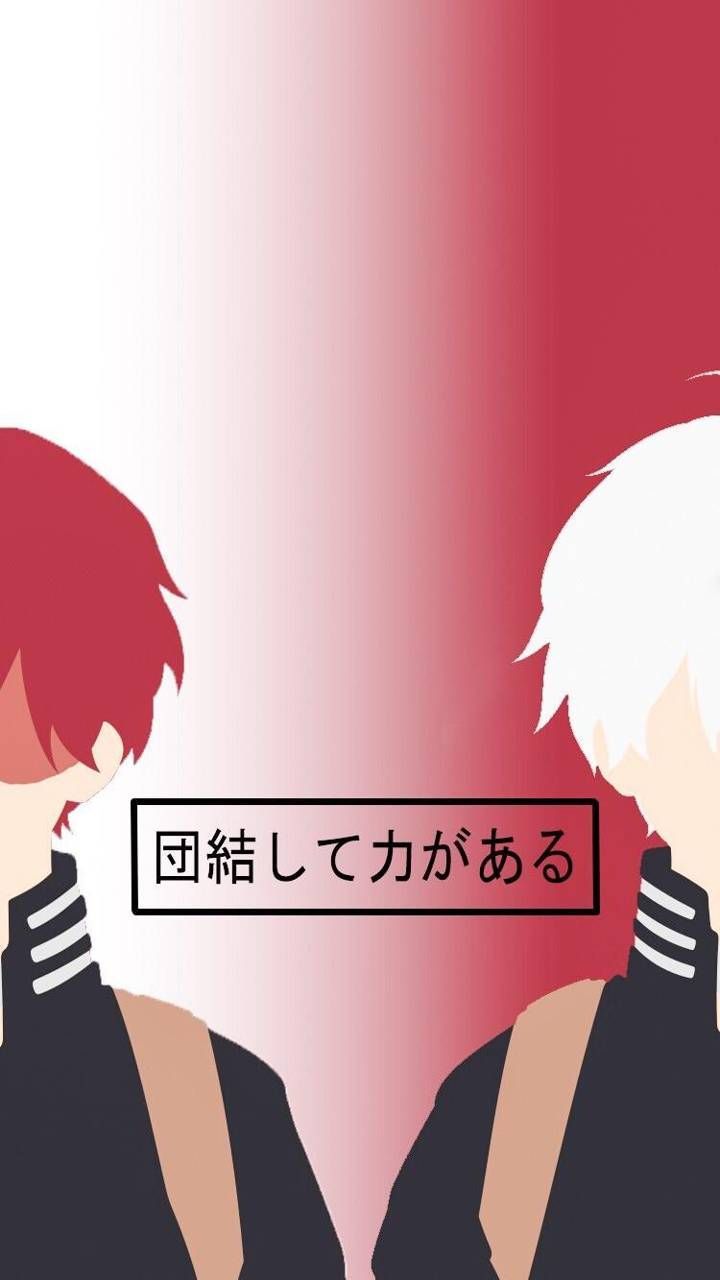 Two anime characters with red hair and white - Shoto Todoroki