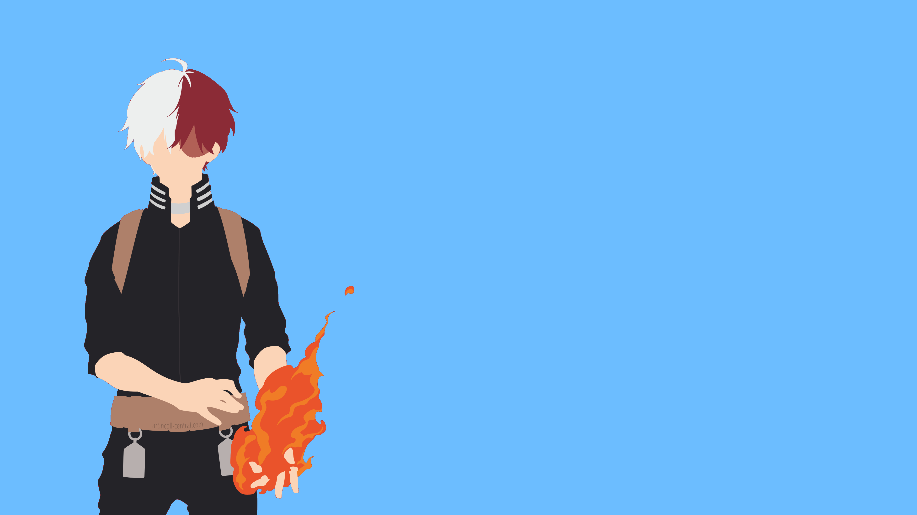 A minimalist wallpaper of Todoroki from My Hero Academia - Shoto Todoroki