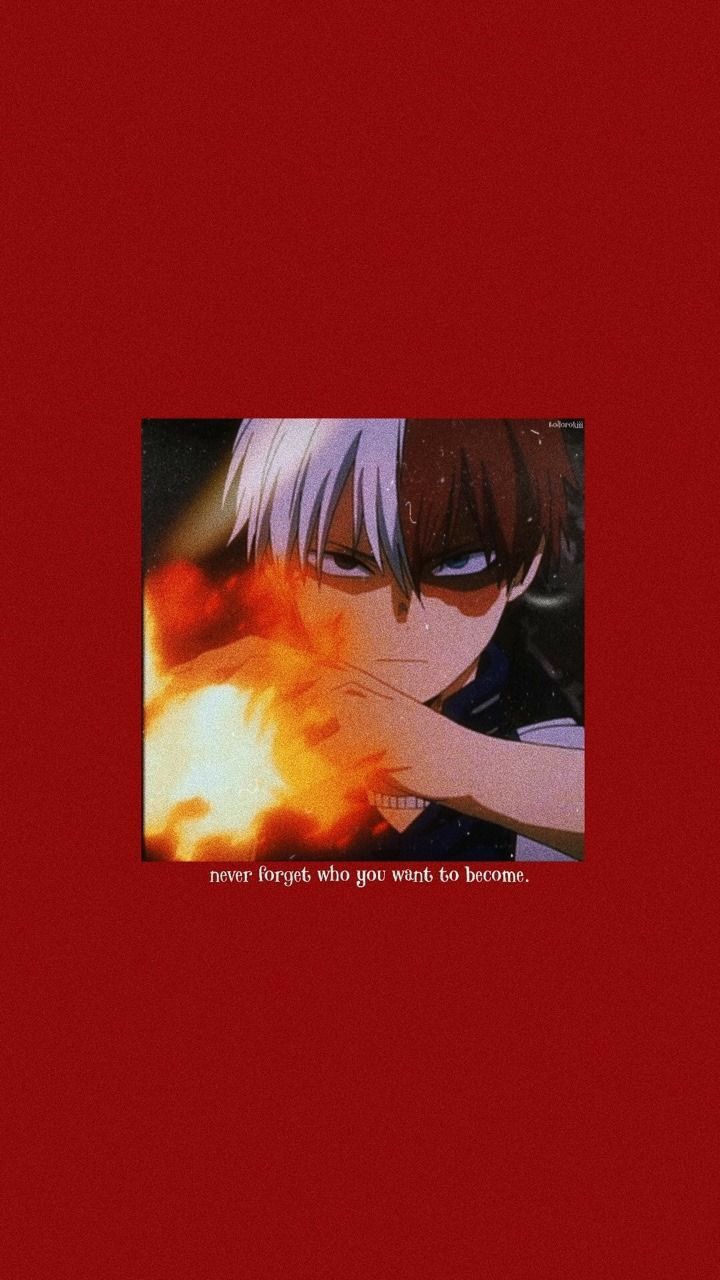 Aesthetic anime phone wallpaper with a quote - Shoto Todoroki