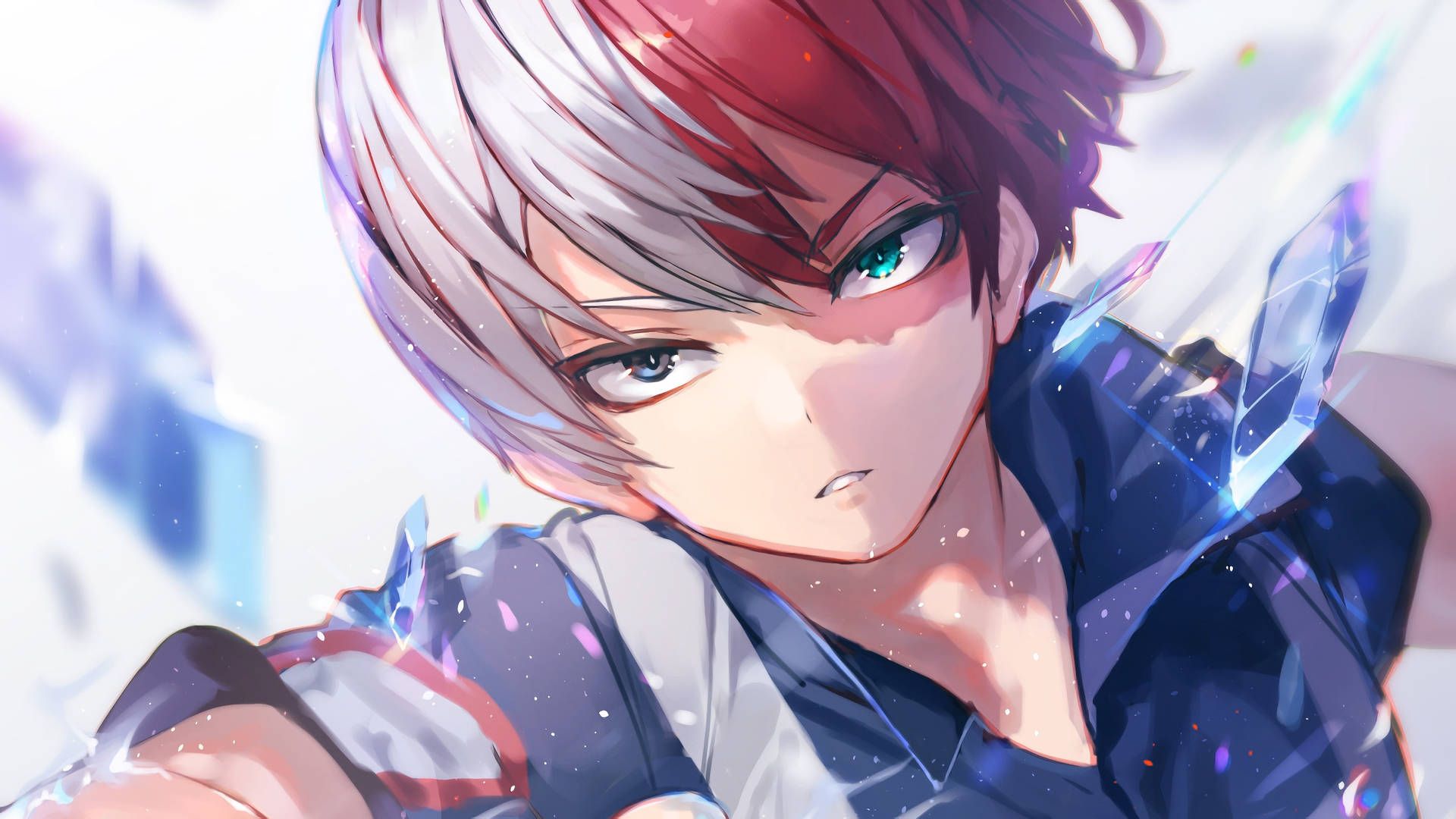 A young man with red hair and blue eyes - Shoto Todoroki