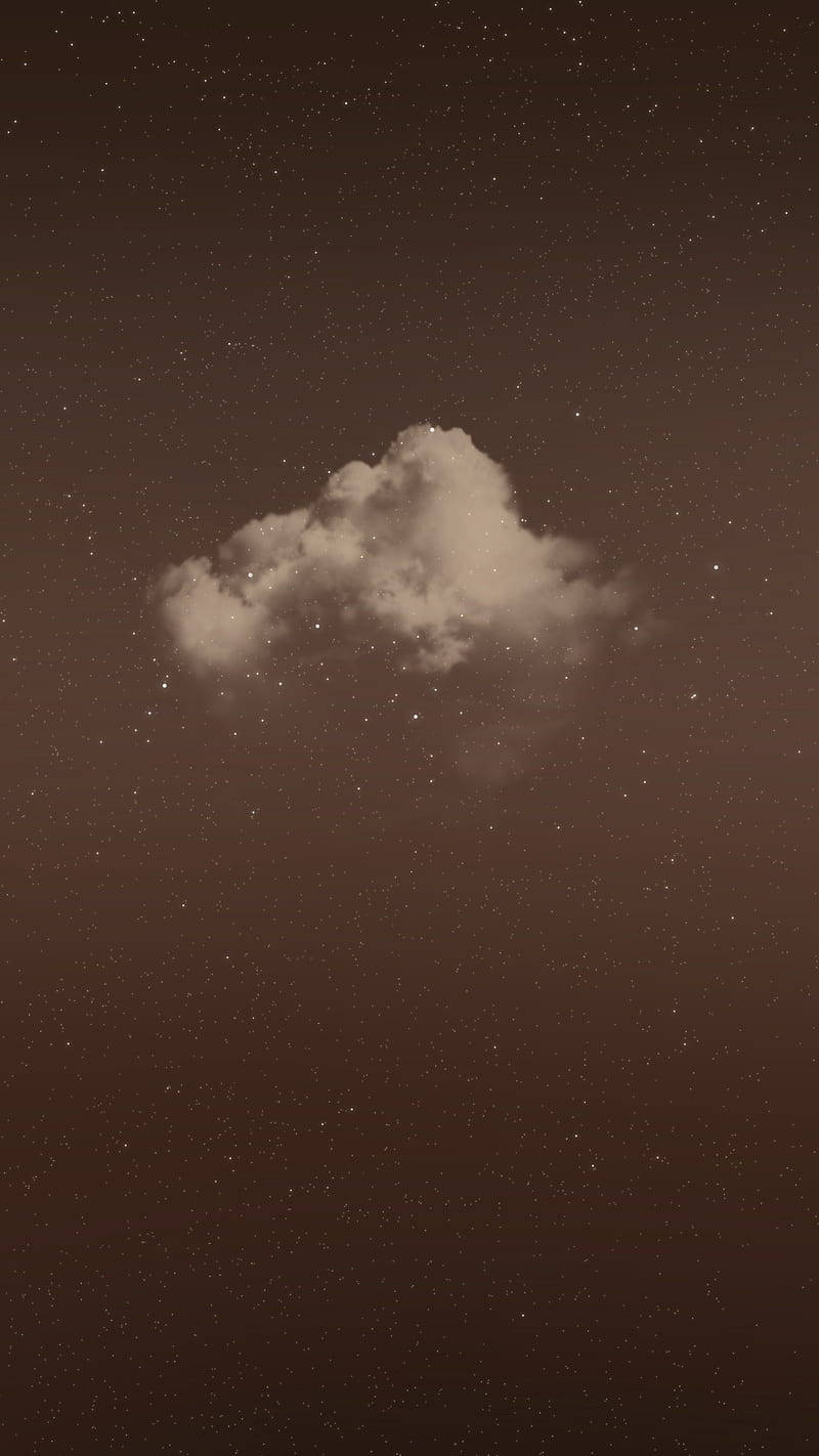 A small cloud in a starry sky - Light brown, cloud