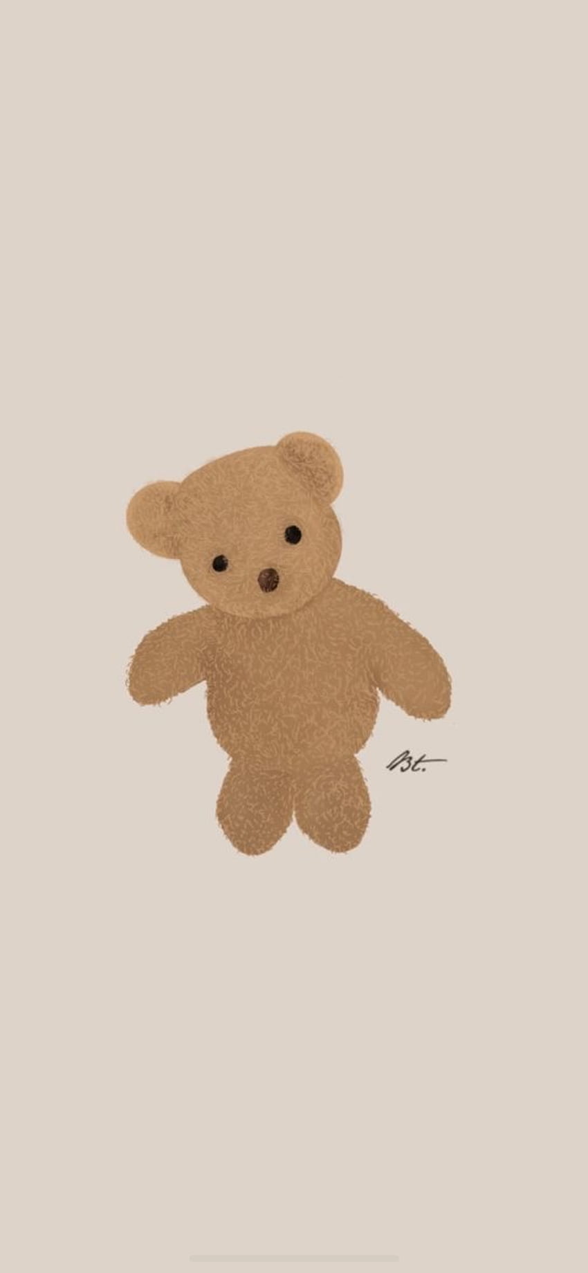 A brown teddy bear on a beige background - Light brown