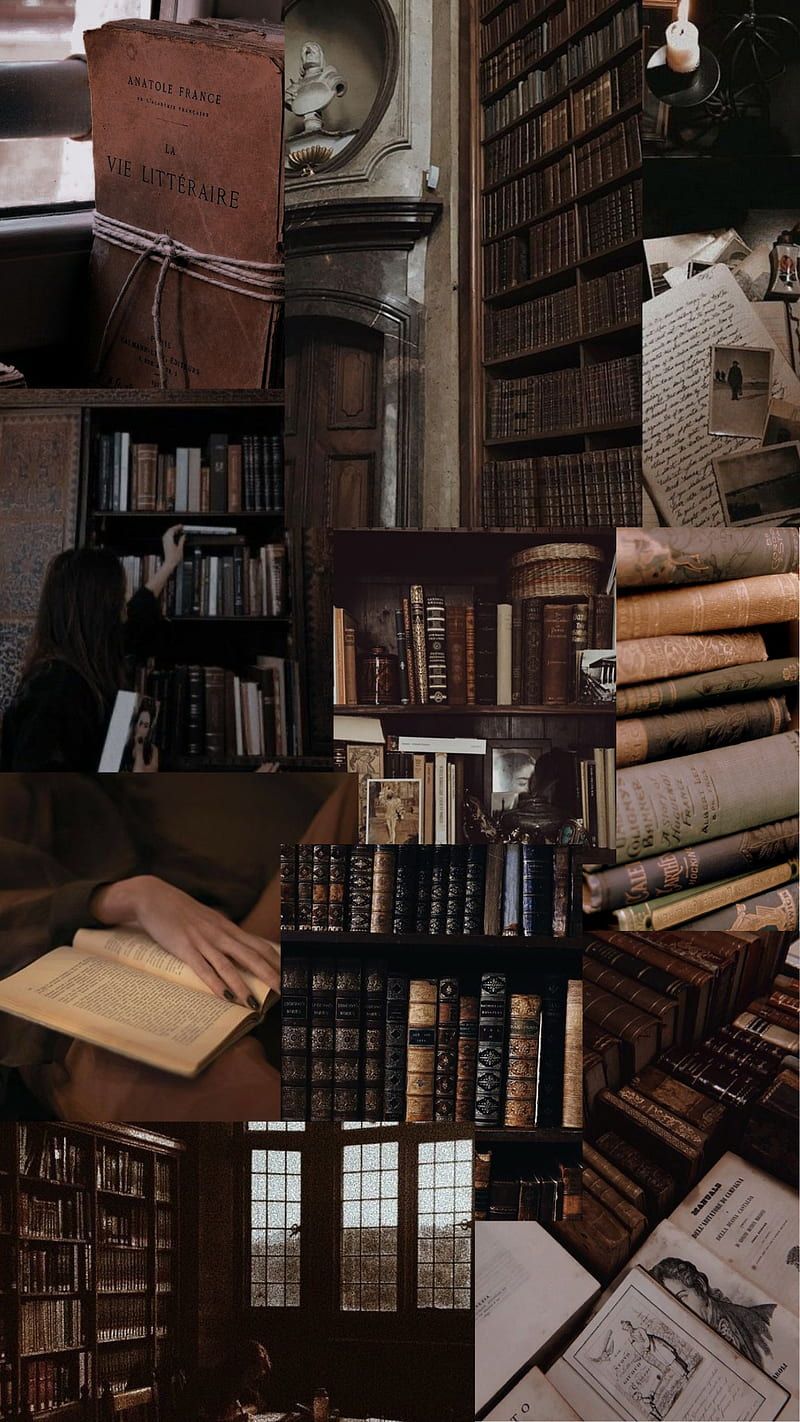 A collage of pictures showing books and people - Bookshelf, books