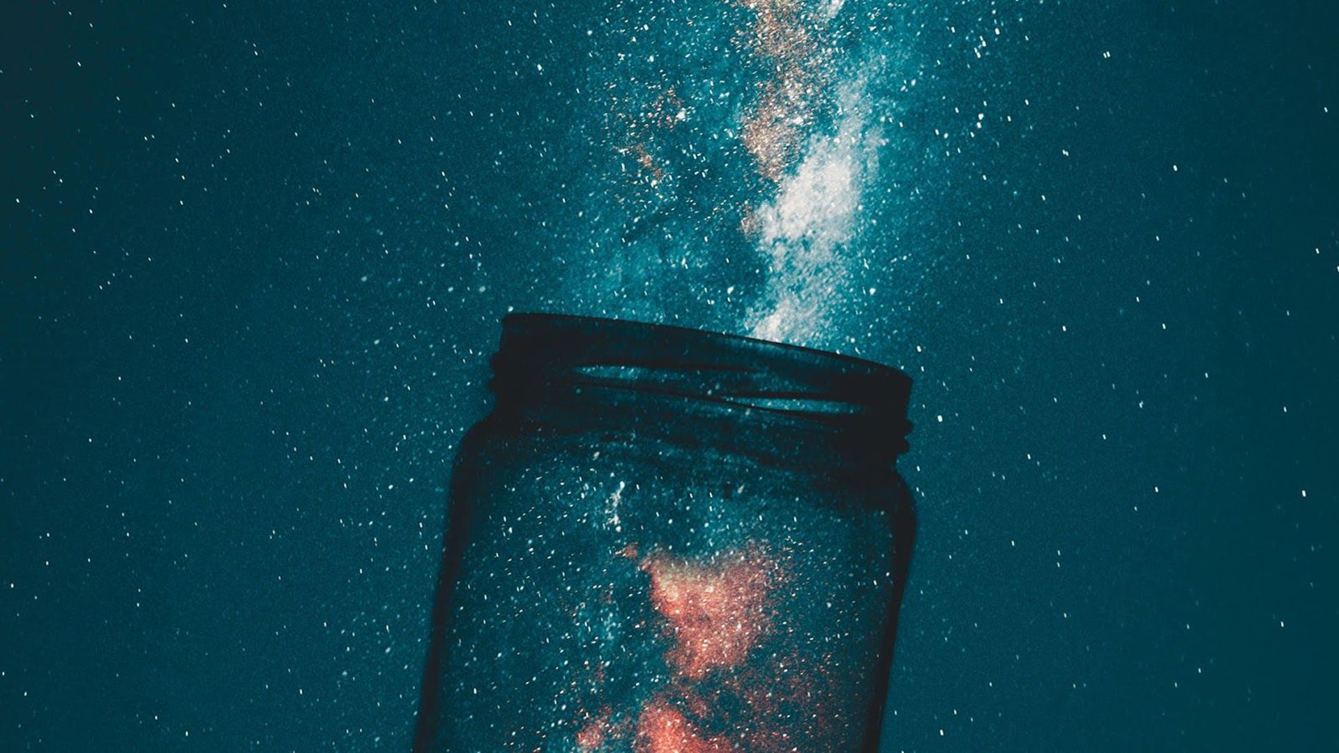 A jar filled with stars and the milky way - Chromebook, beautiful, space
