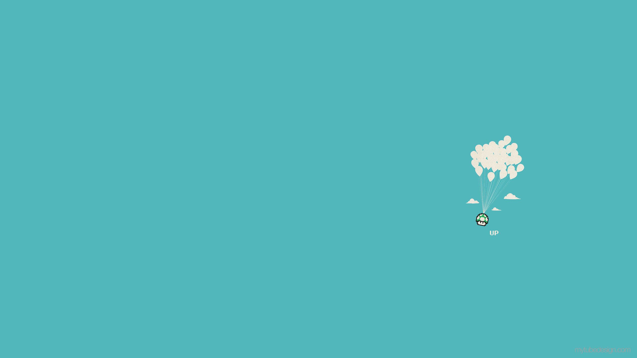 Minimalist desktop wallpaper with a clock flying on a hot air balloon - YouTube