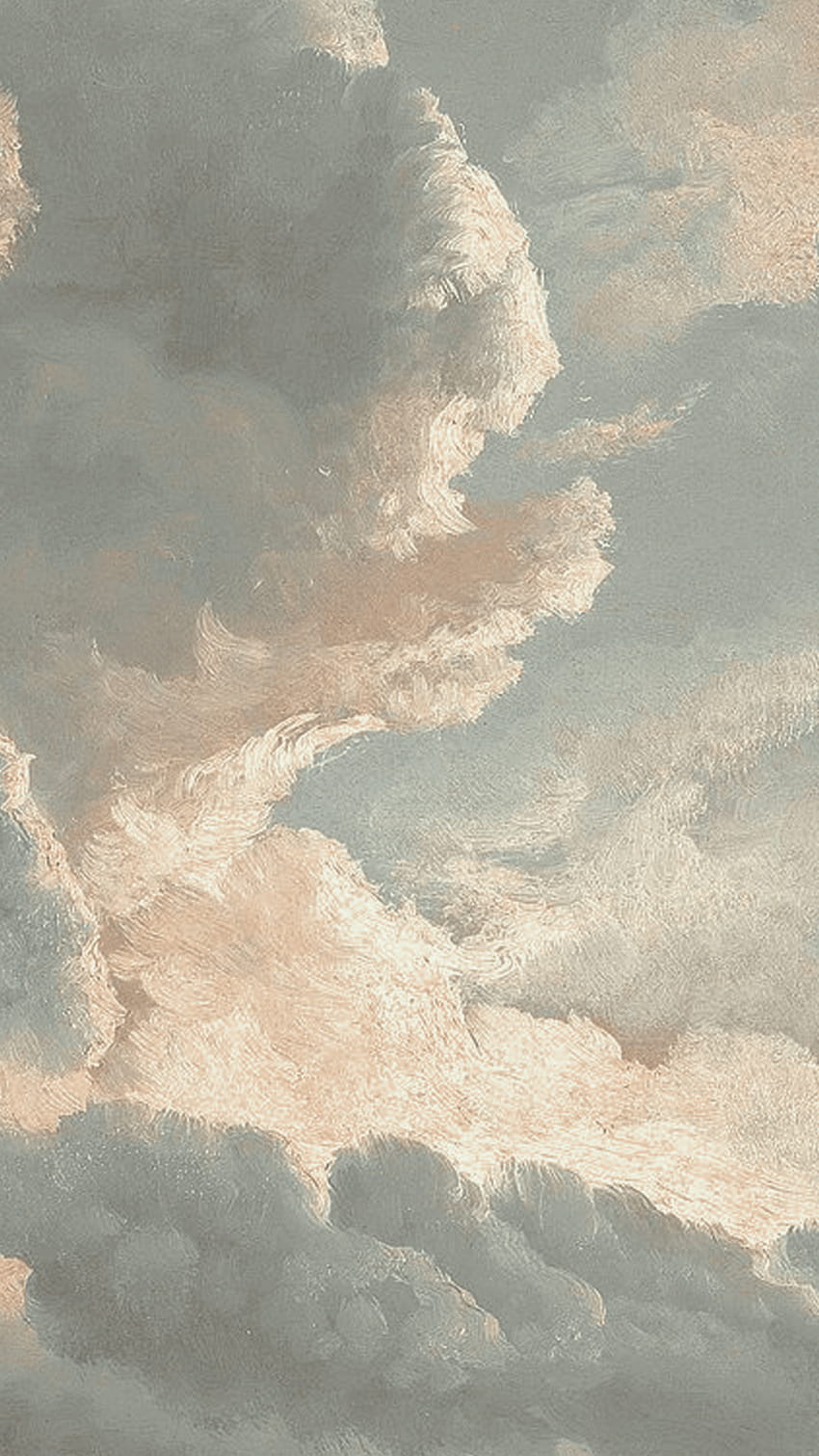 A painting of a sky with clouds - Cream, light academia