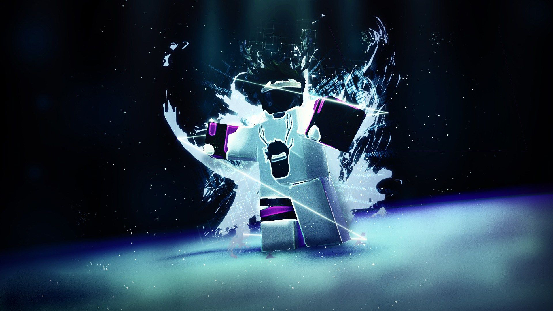 A robot with water splashing around it - Roblox