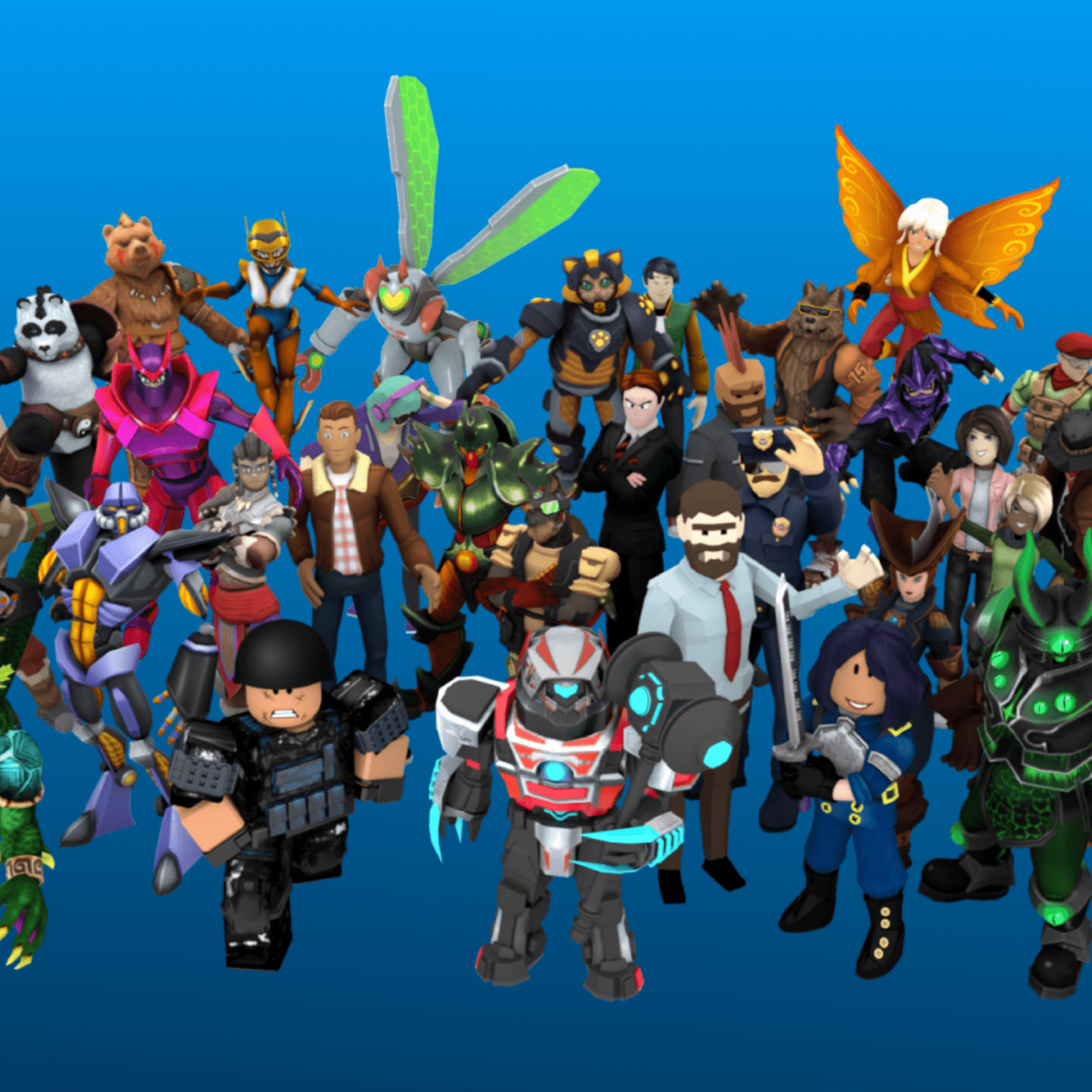 A group of characters from Roblox - Roblox