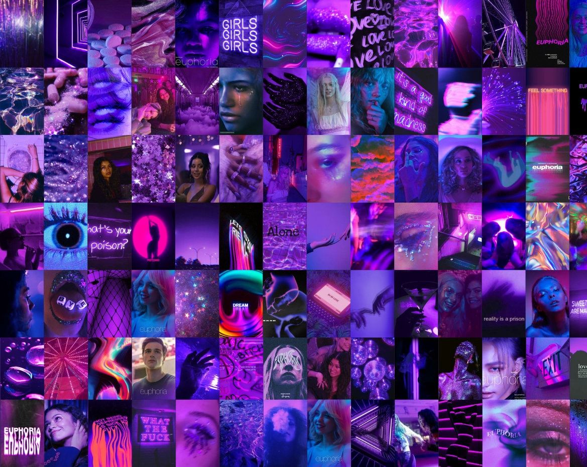 Euphoria Aesthetic Wall Collage Kit Purple Room Decor