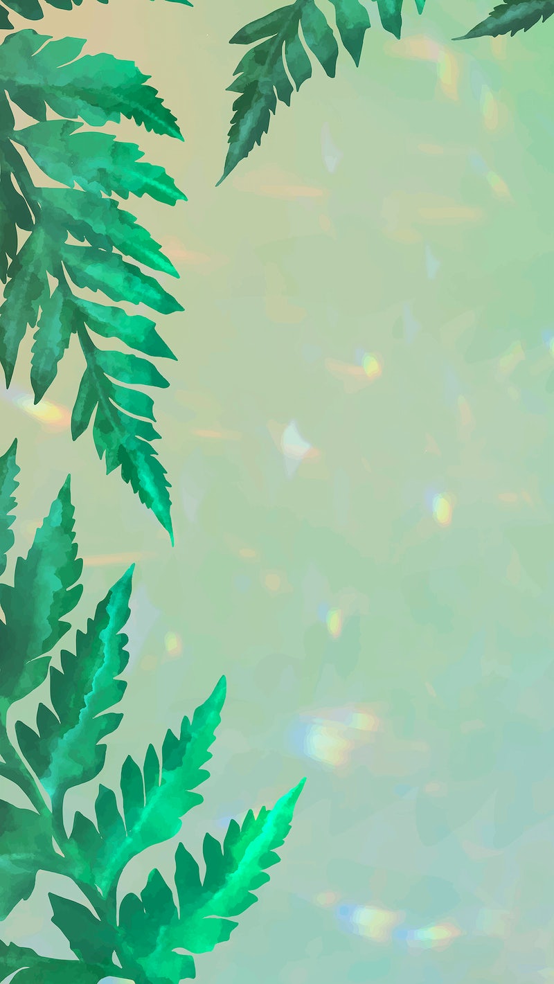 Aesthetic green leaves banner background