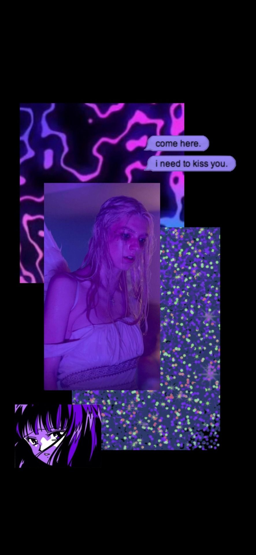 Aesthetic phone background of a girl in purple lighting - Euphoria