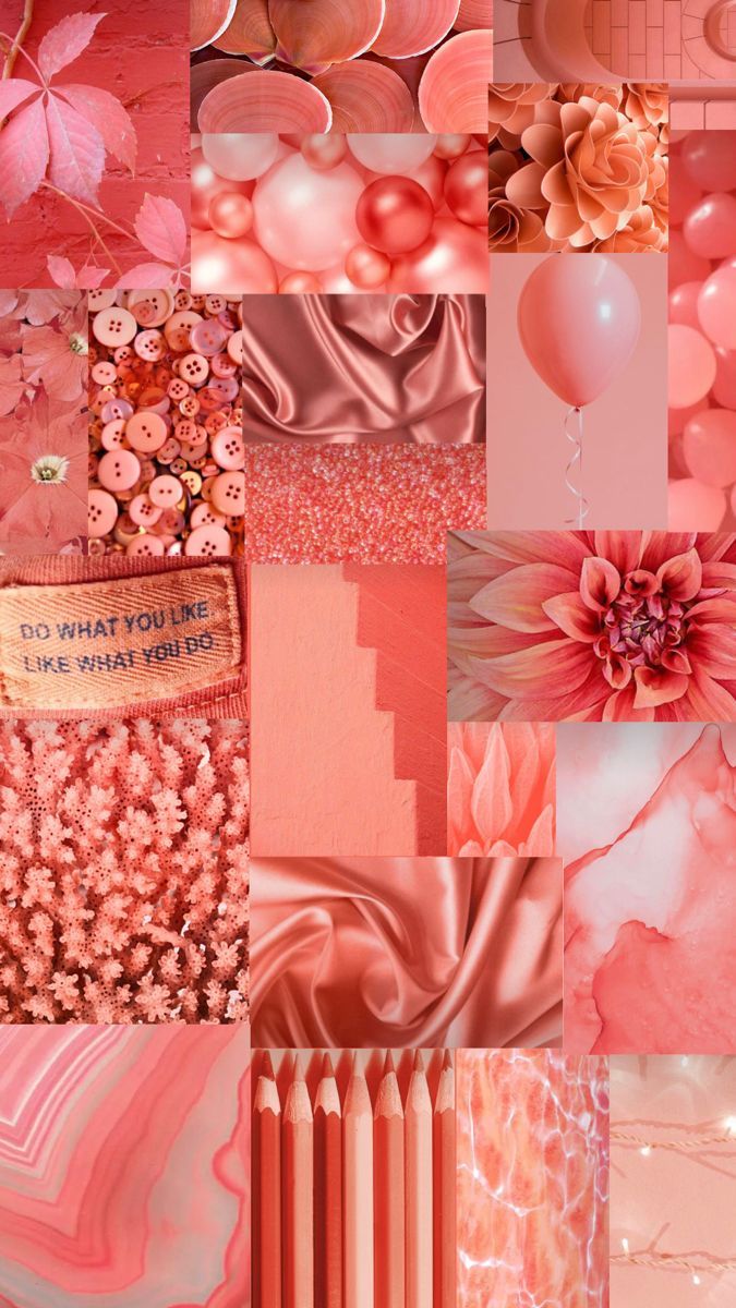Aesthetic phone background collage of pink and coral images - Coral