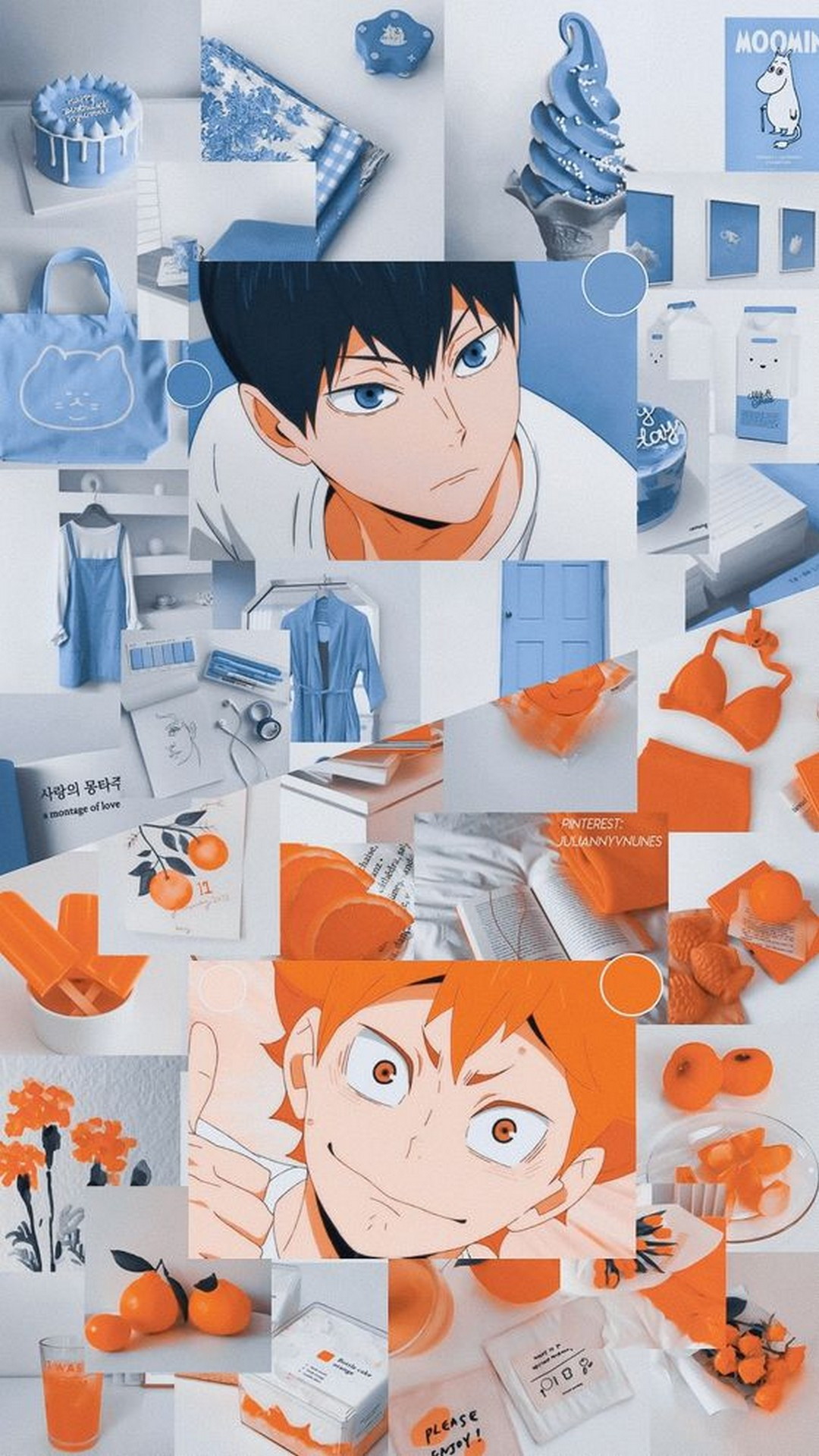 Aesthetic anime wallpaper for phone of Haikyuu with Hinata and Kageyama - Anime