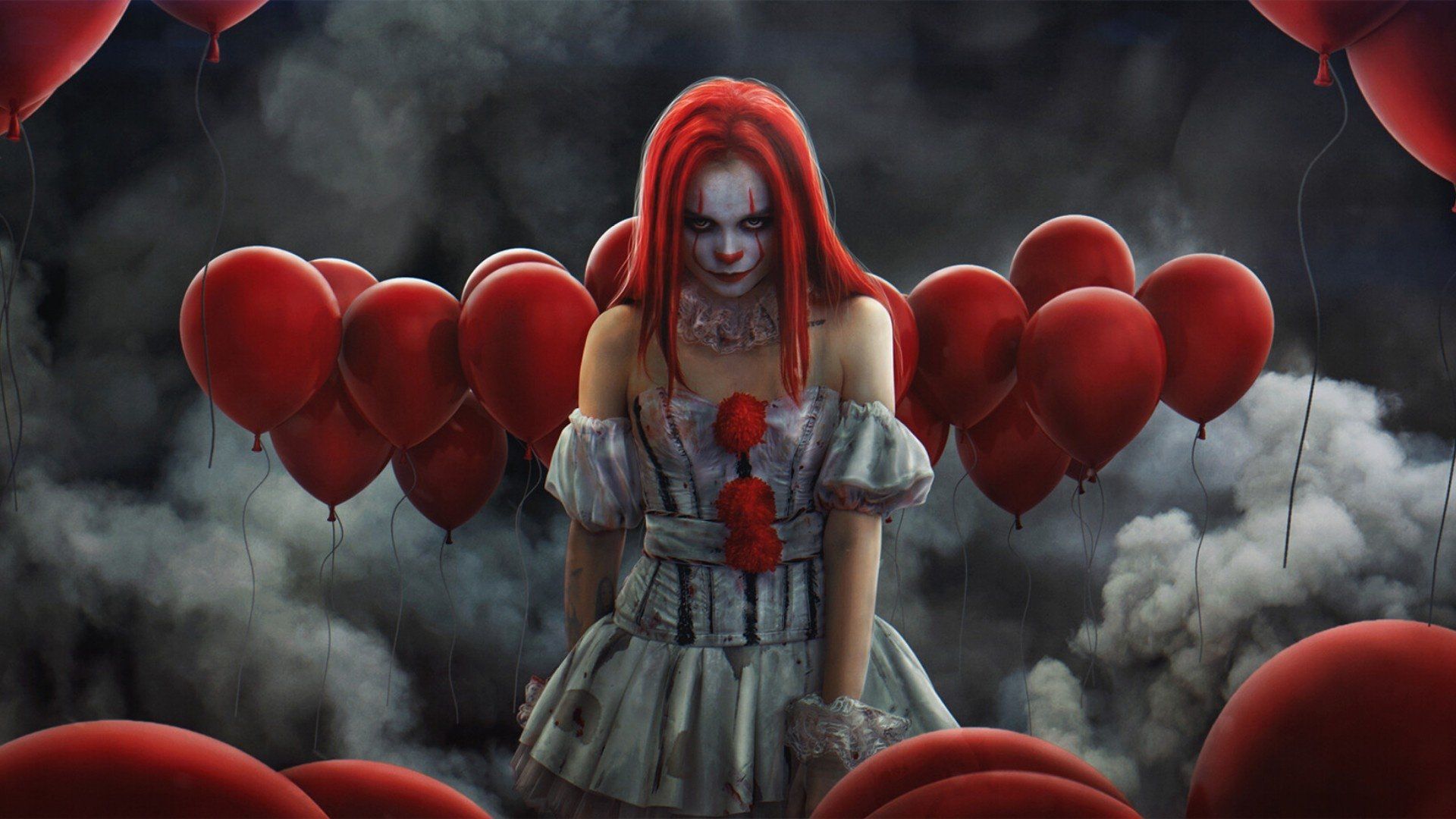 Pennywise the clown, it, horror, red balloons, clowns, it 2017 - Clown