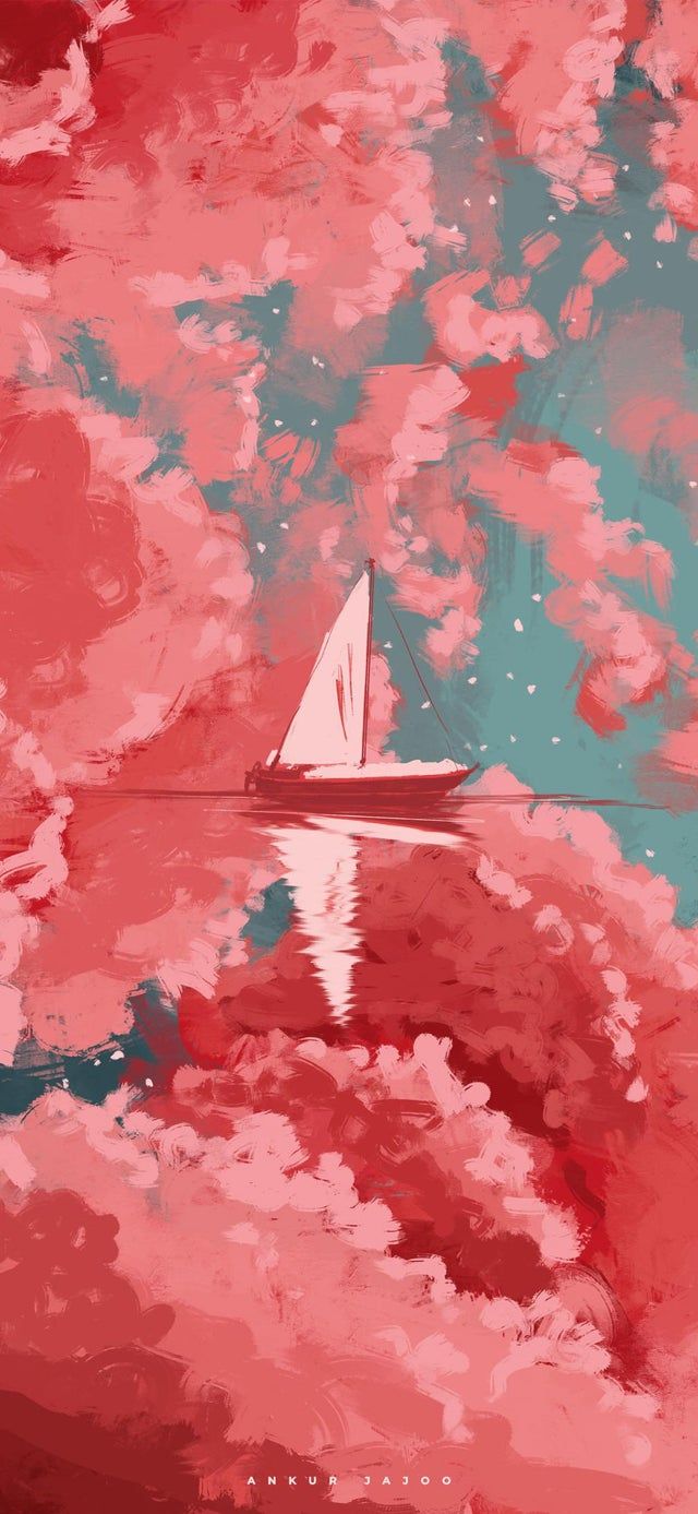 IPhone wallpaper of a boat on the sea - Coral