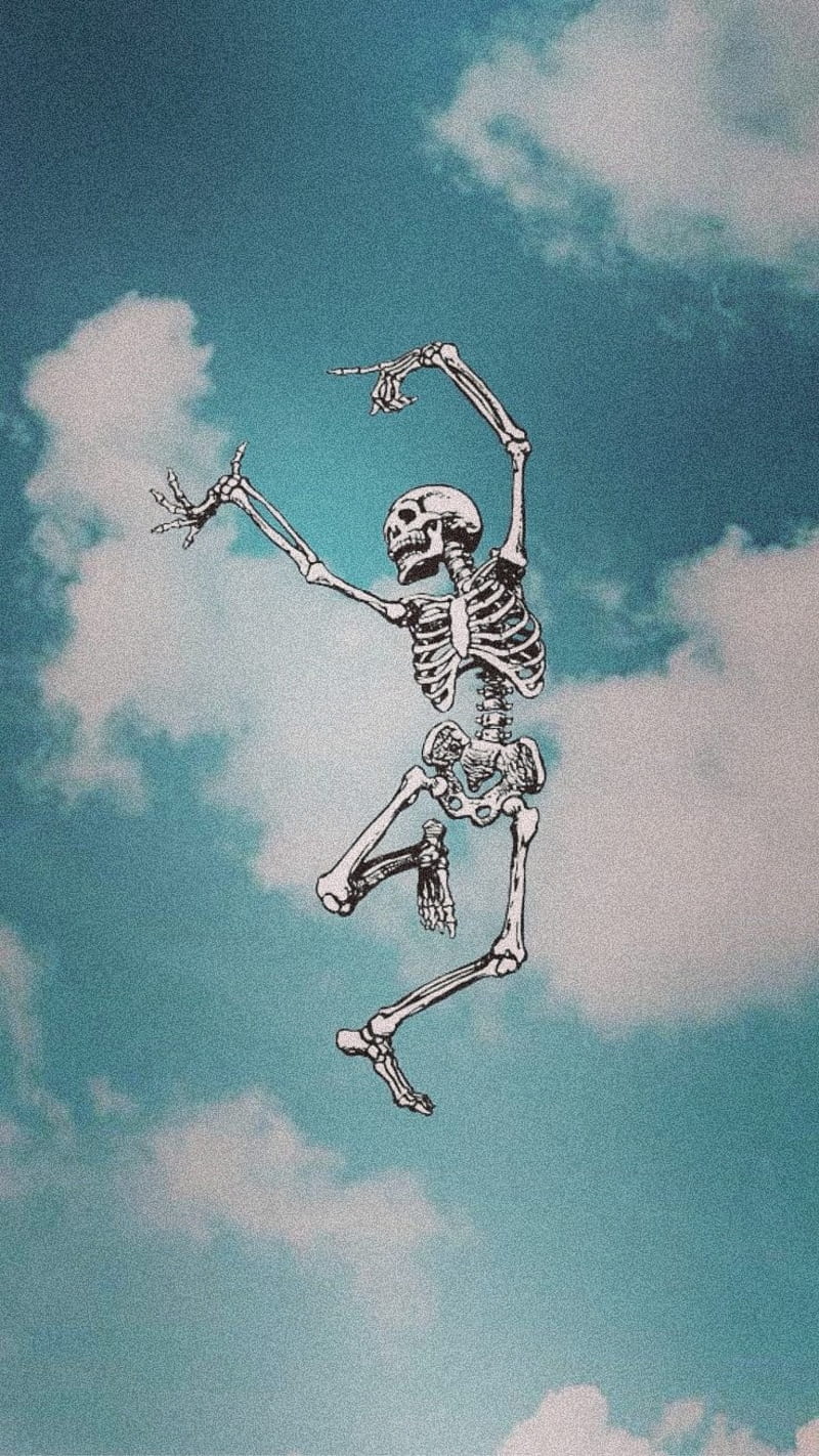 Skeleton dancing in the sky - Dance, skeleton, sky