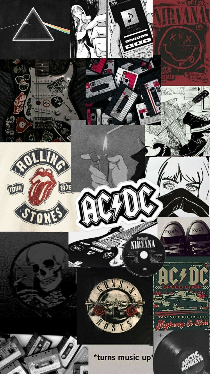 A collection of rock and roll band logos - Punk, rock