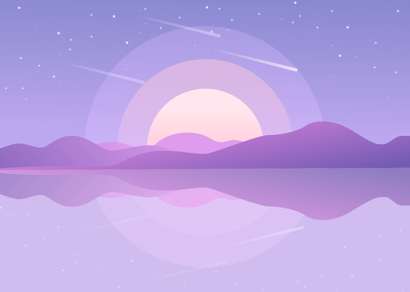 A purple and pink gradient image of a sunset over a lake - Purple, landscape, violet, computer, pastel purple