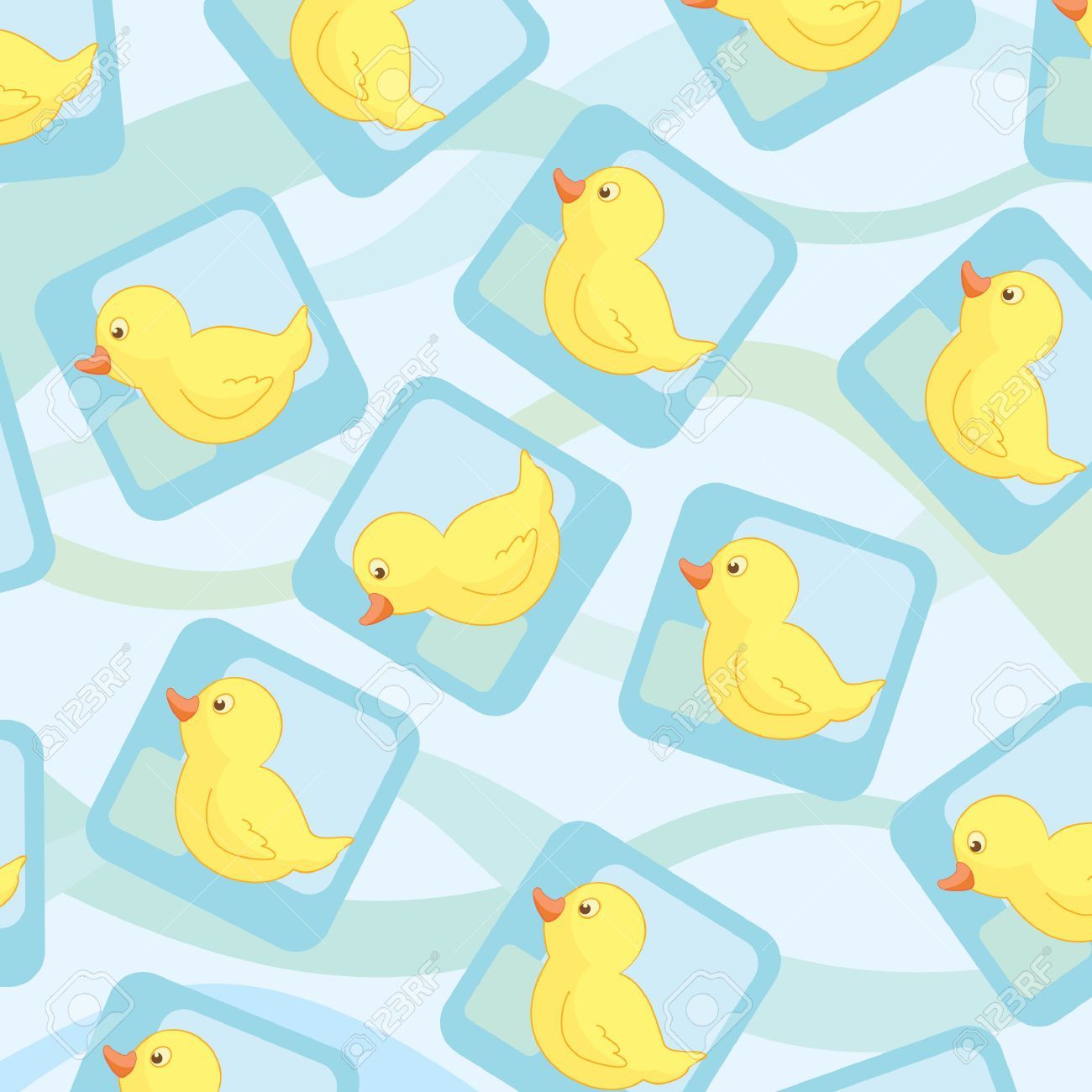 Seamless yellow duck pattern stock photo - Duck