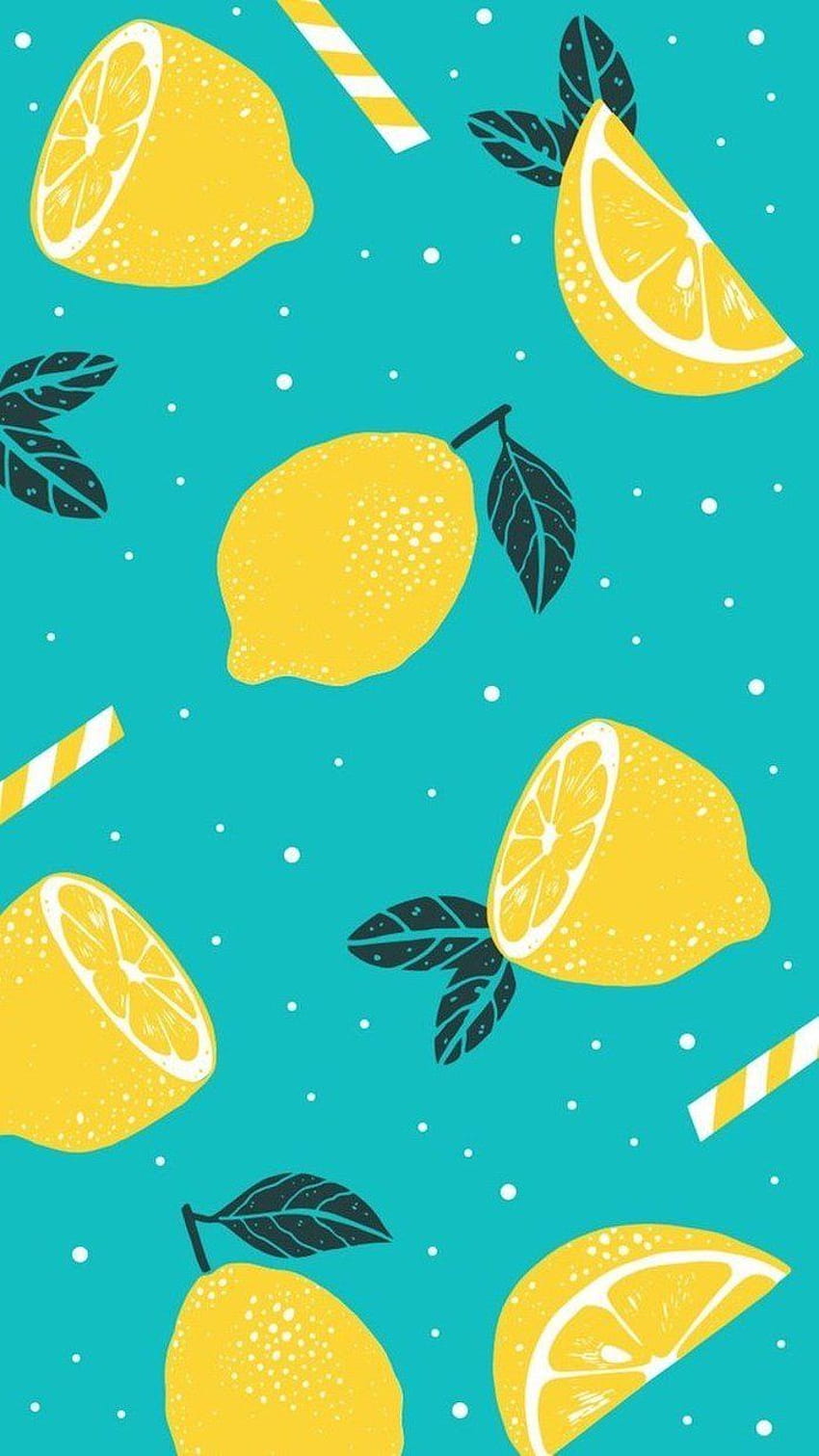 Cute summer , yellow, citrus, orange, pattern, fruit, illustration, lemon, design, plant, orange, illustration summer HD phone wallpaper