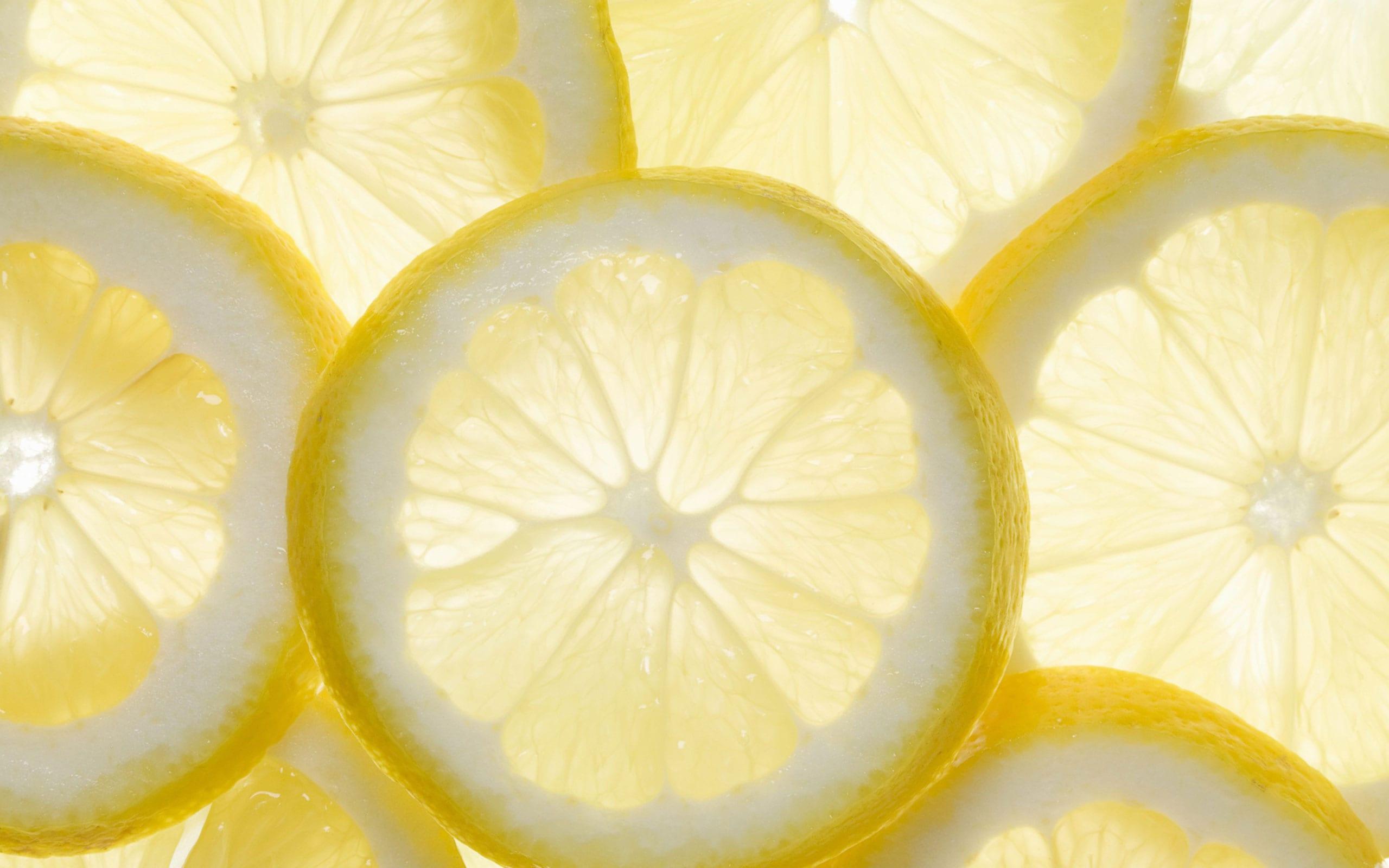 A close up of slices from lemons - Lemon