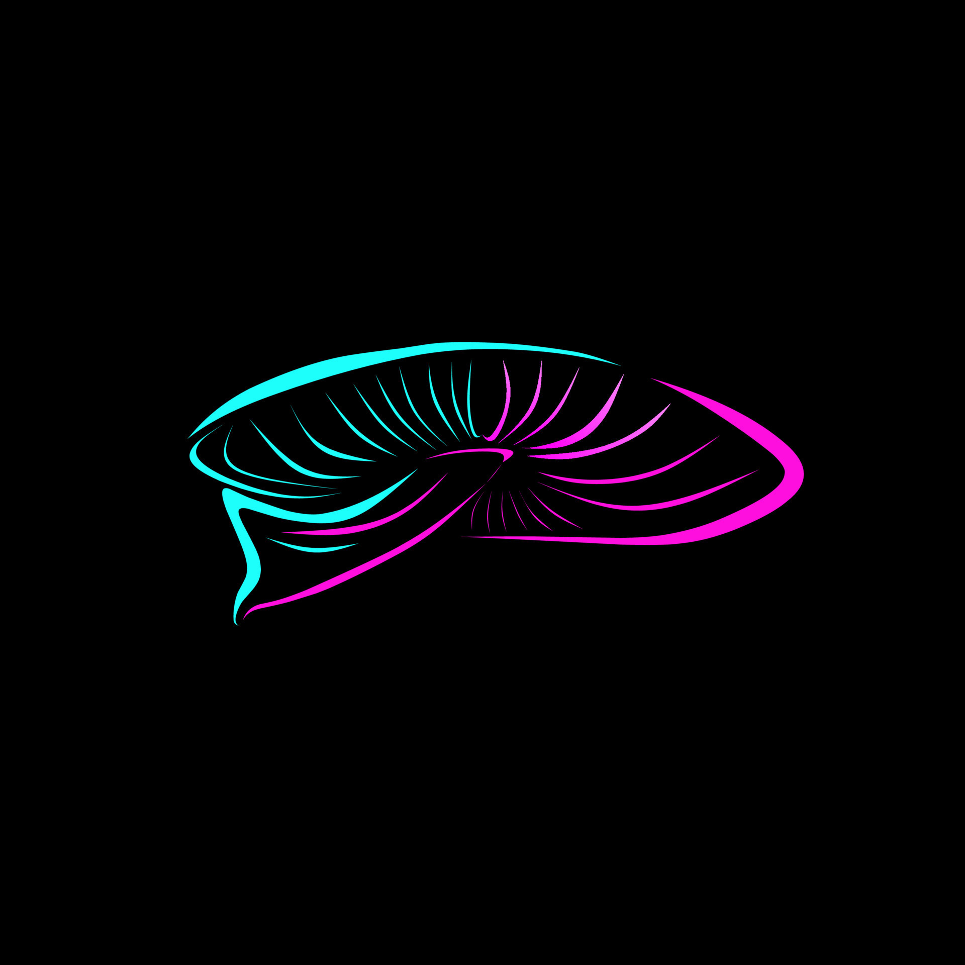 A neon colored logo with an abstract design - Alien