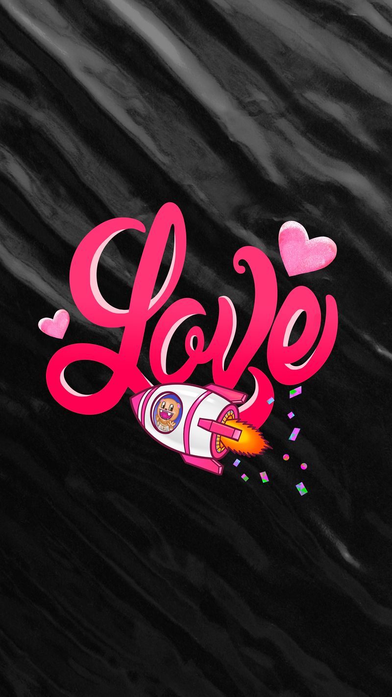 A pink and black logo with the word love - Barbie