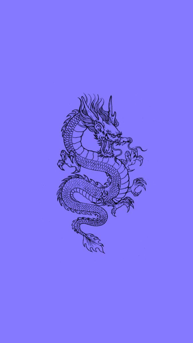 Chinese dragon on a purple background - Dragon