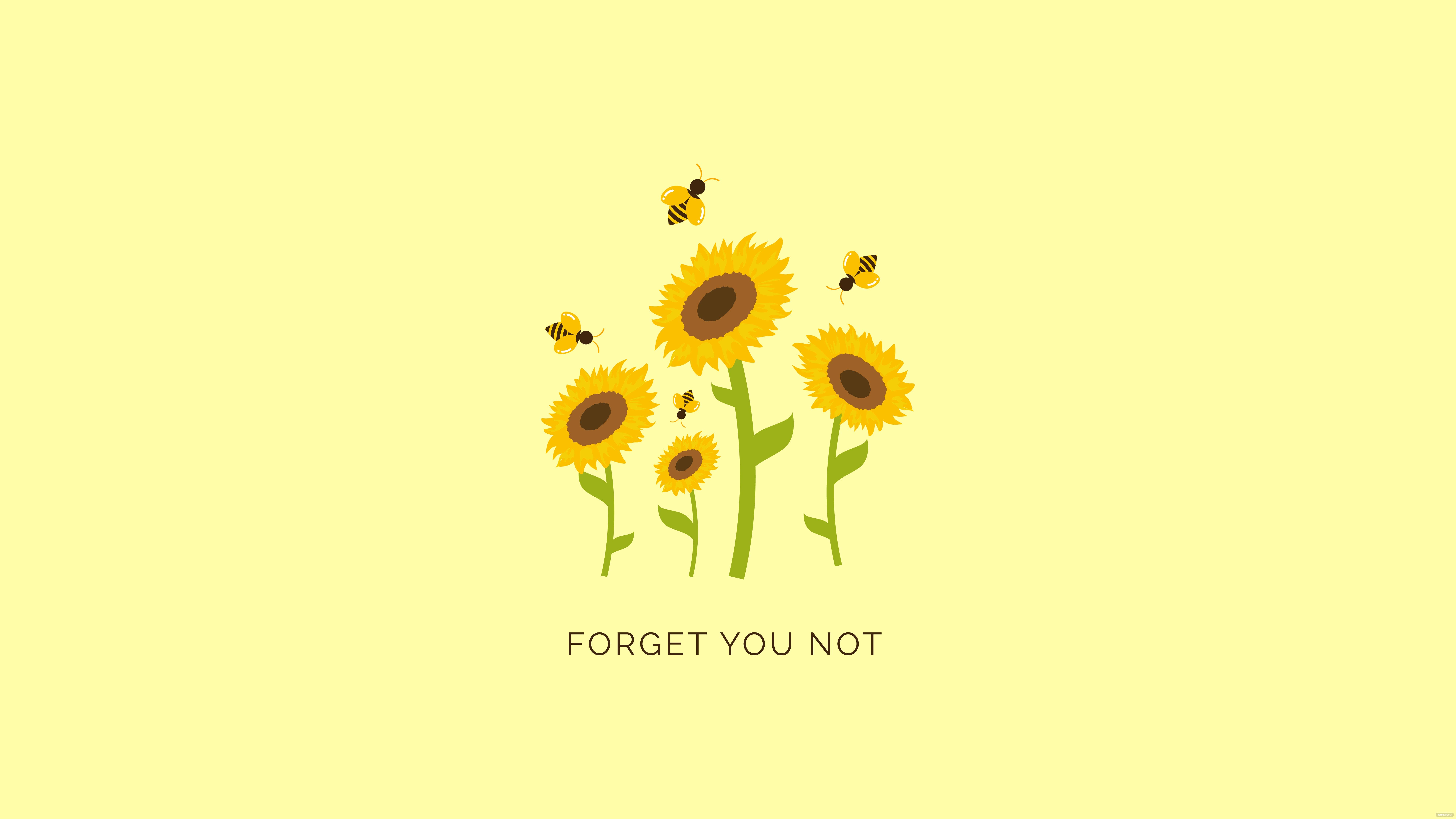 Forget you not sunflowers wallpaper - Bee