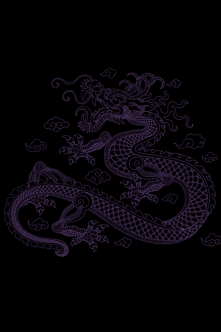 Dark Chinese Dragon Aesthetic Wallpaper