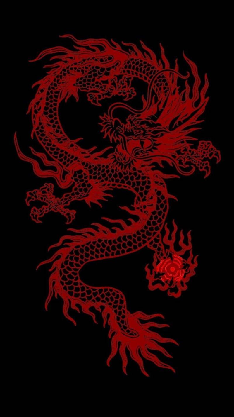 Download Japanese Aesthetic Red Dragon Wallpaper
