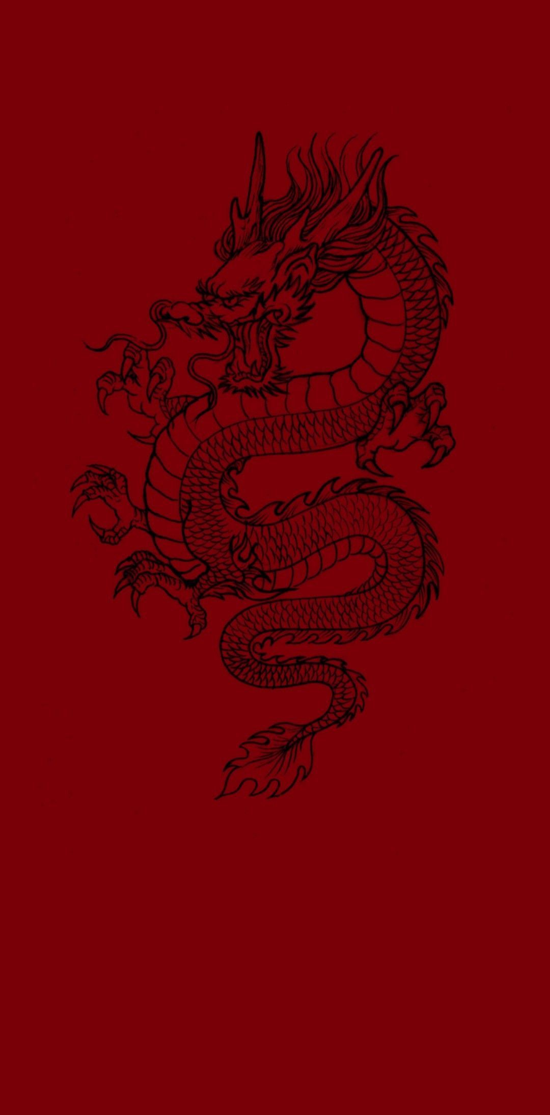 Chinese Dragon Wallpaper. Dark red wallpaper, Red and black wallpaper, Dragon wallpaper iphone
