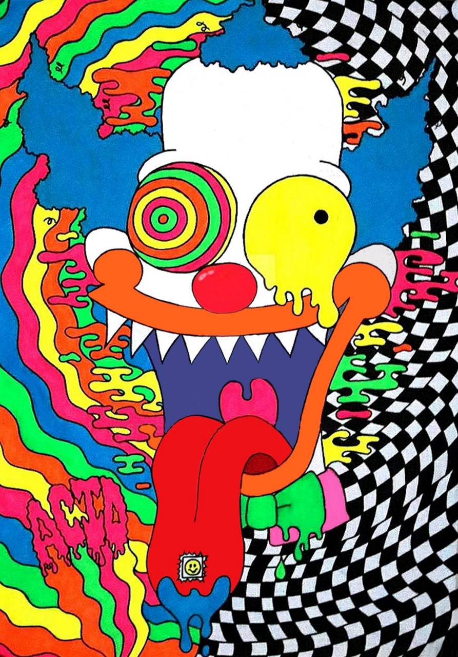 A Krusty the Clown tripping acid - Clown