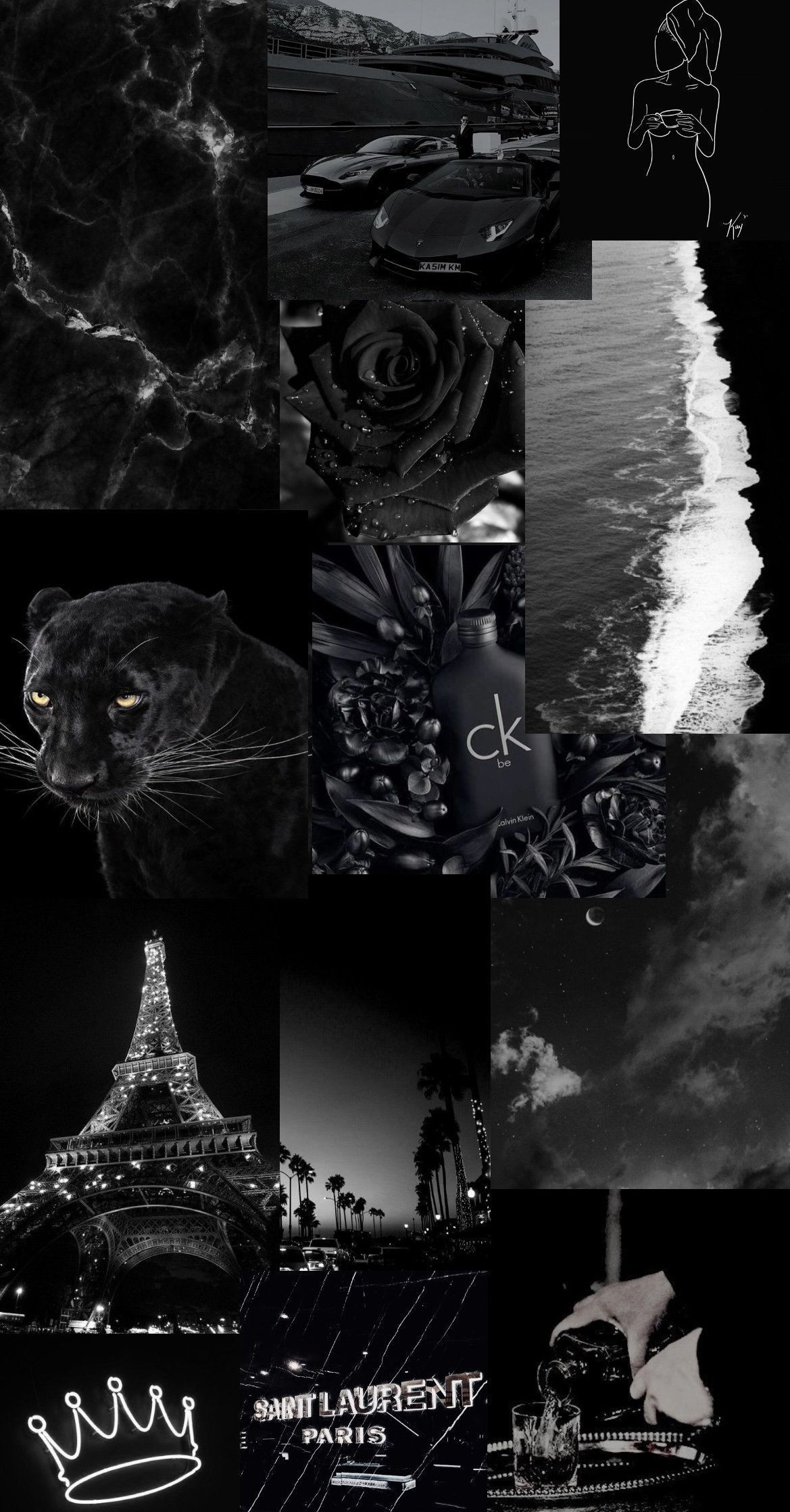 A  - Couple, black and white, black, dark phone, Paris, black phone
