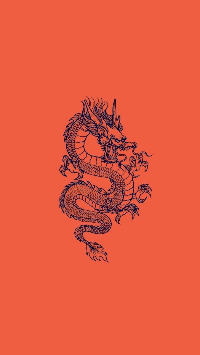 organe dragon wallapaper aesthetic. Dragon wallpaper iphone, Orange wallpaper, Pretty wallpaper iphone