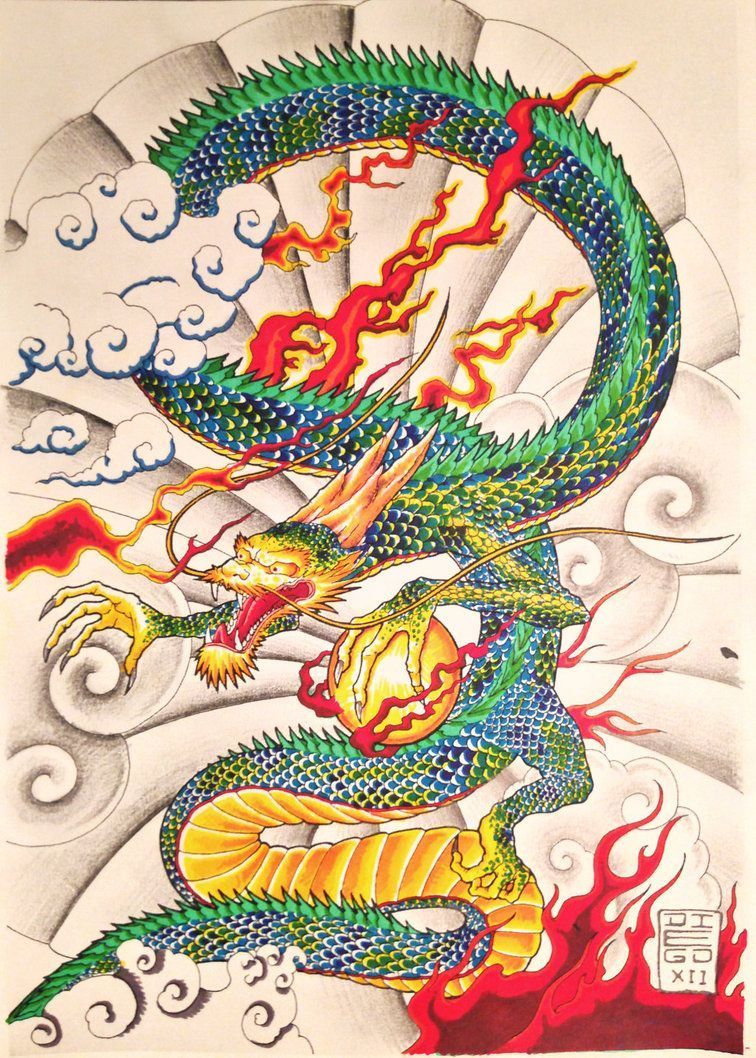 Japanese Dragon HD Aesthetic Wallpaper