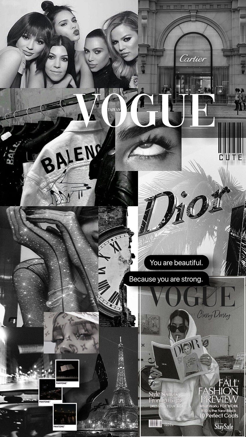 A collage of pictures with the word vogue on it - Fashion, Dior, Vogue