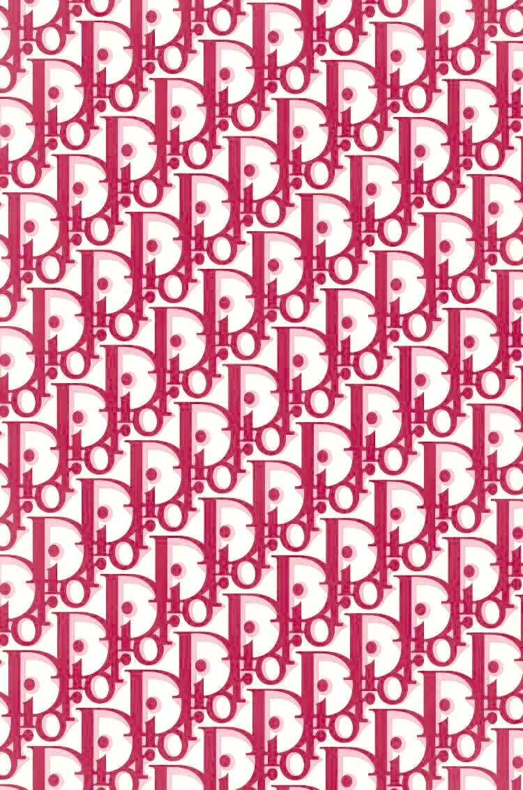 A repeating pattern of the letter D in red on a white background. - Dior
