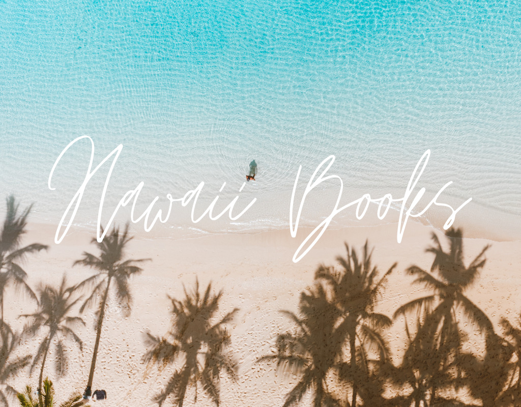 A beach with palm trees and the words Hawaii Books - Hawaii