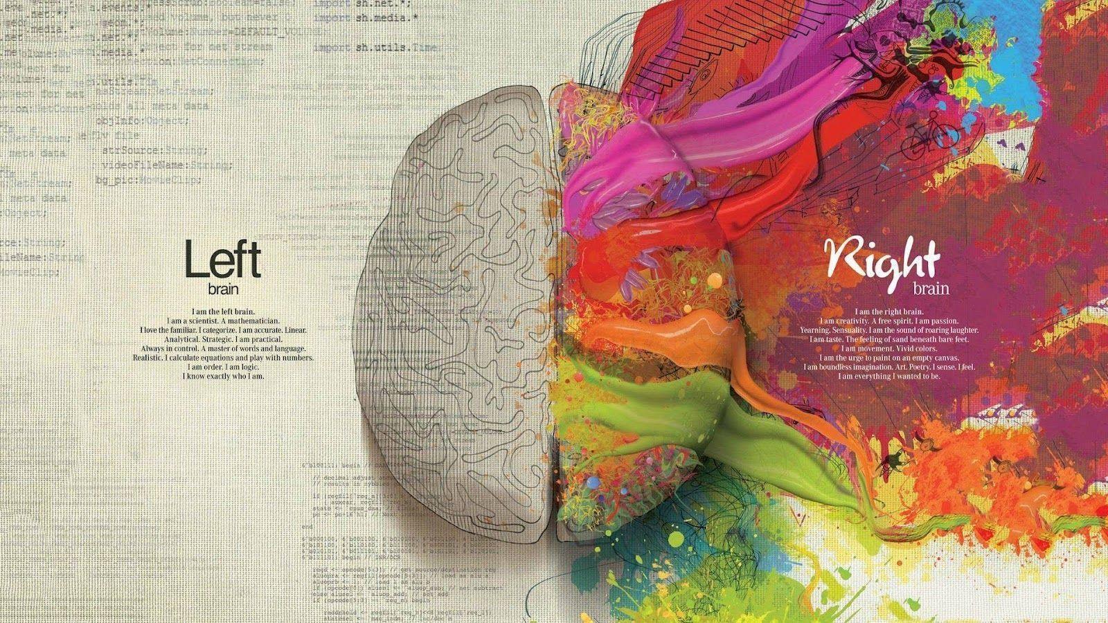 A brain with colorful paint splattered on it - Medical