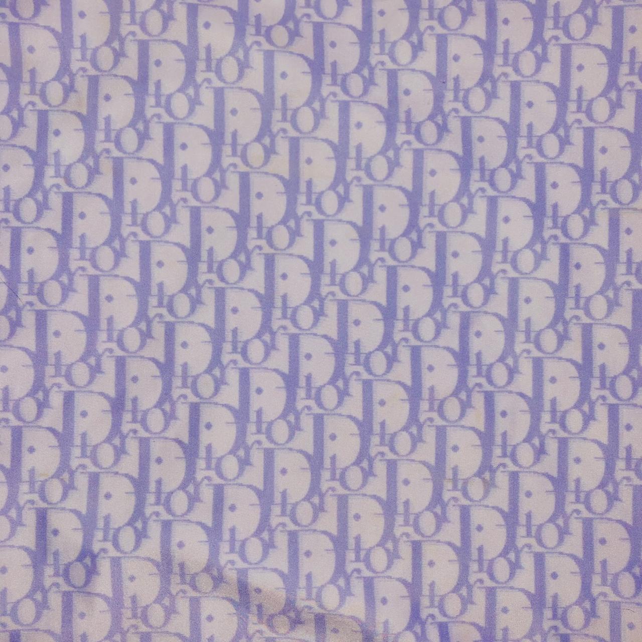 A Dior silk scarf with a purple and white monogram pattern - Dior