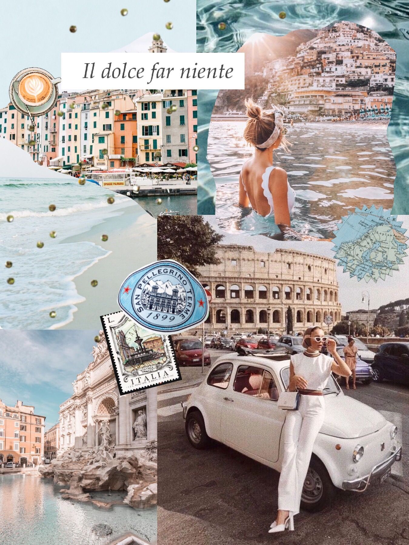 Vintage Italy. Aesthetic tumblr background, Travel collage, Europe wallpaper