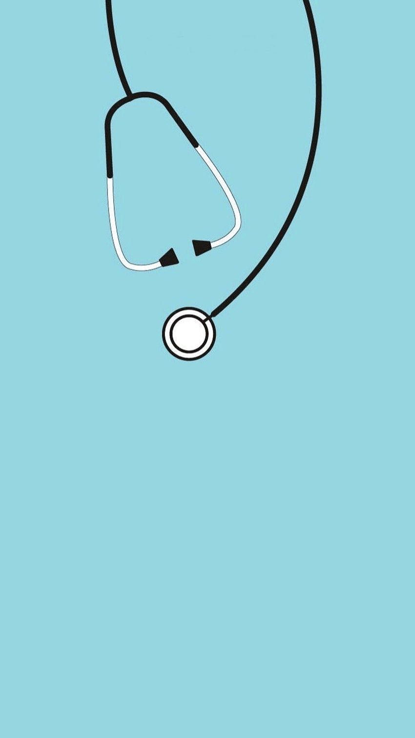 A stethoscope is shown on blue background - 