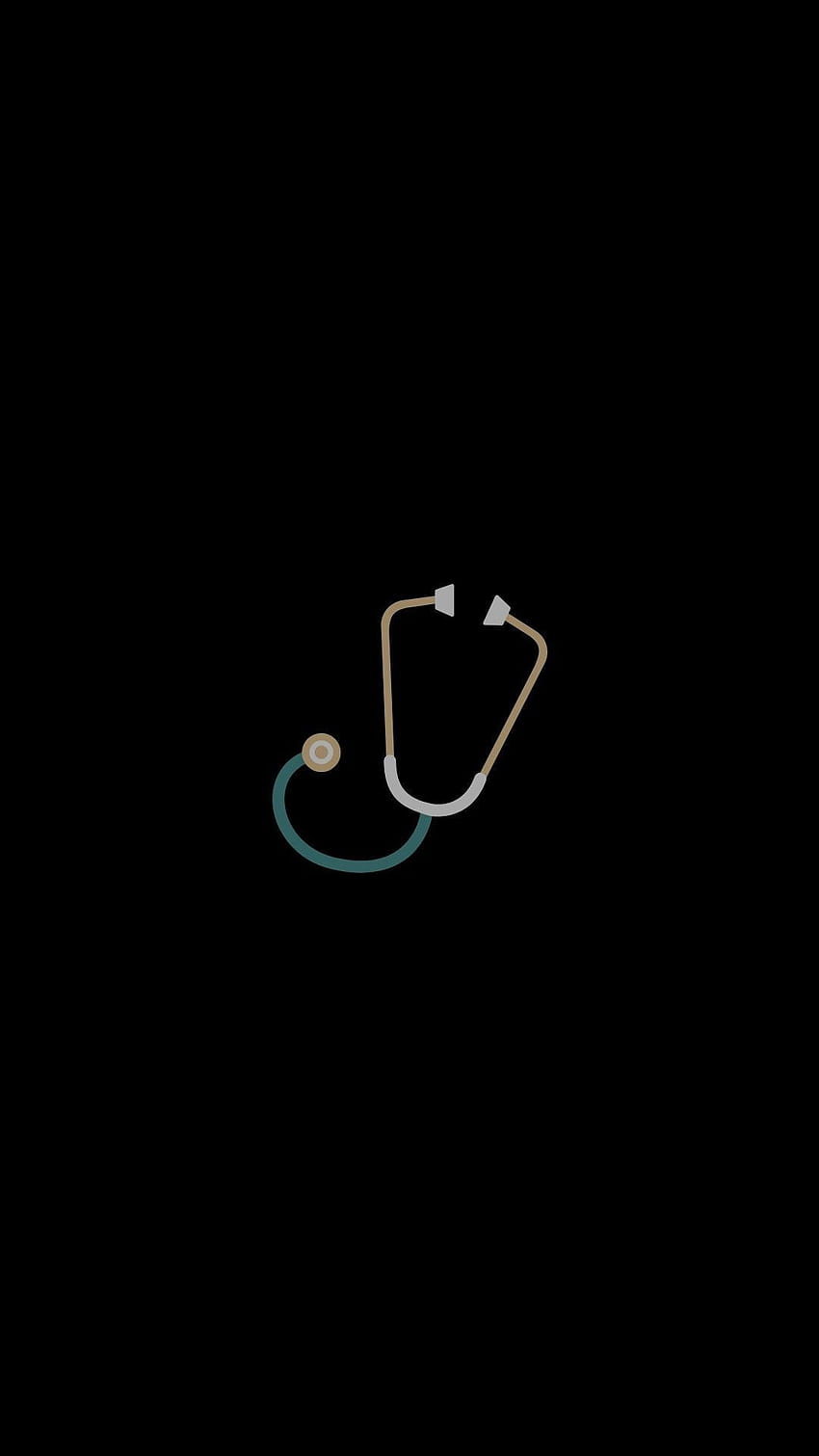A stethoscope and watch on black background - 