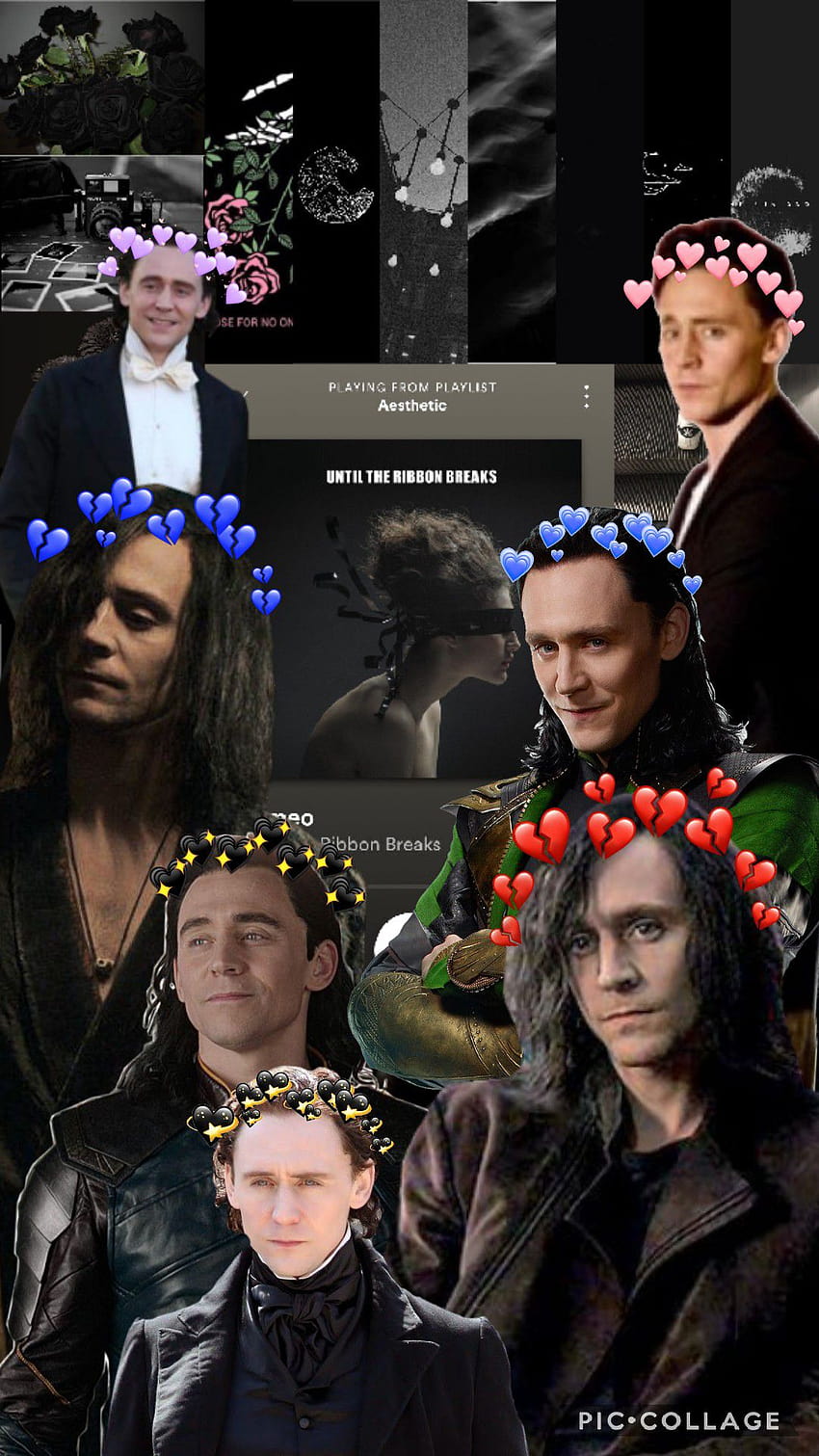 A collage of pictures with different people in them - Loki