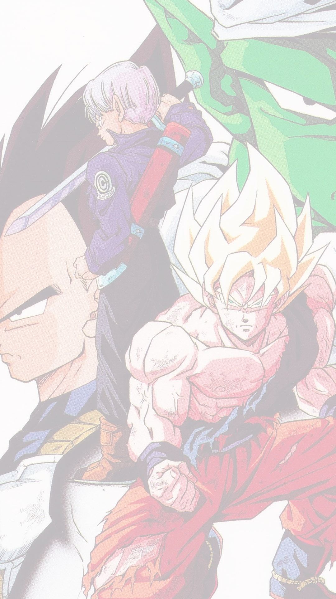 A group of anime characters are standing together - Dragon Ball