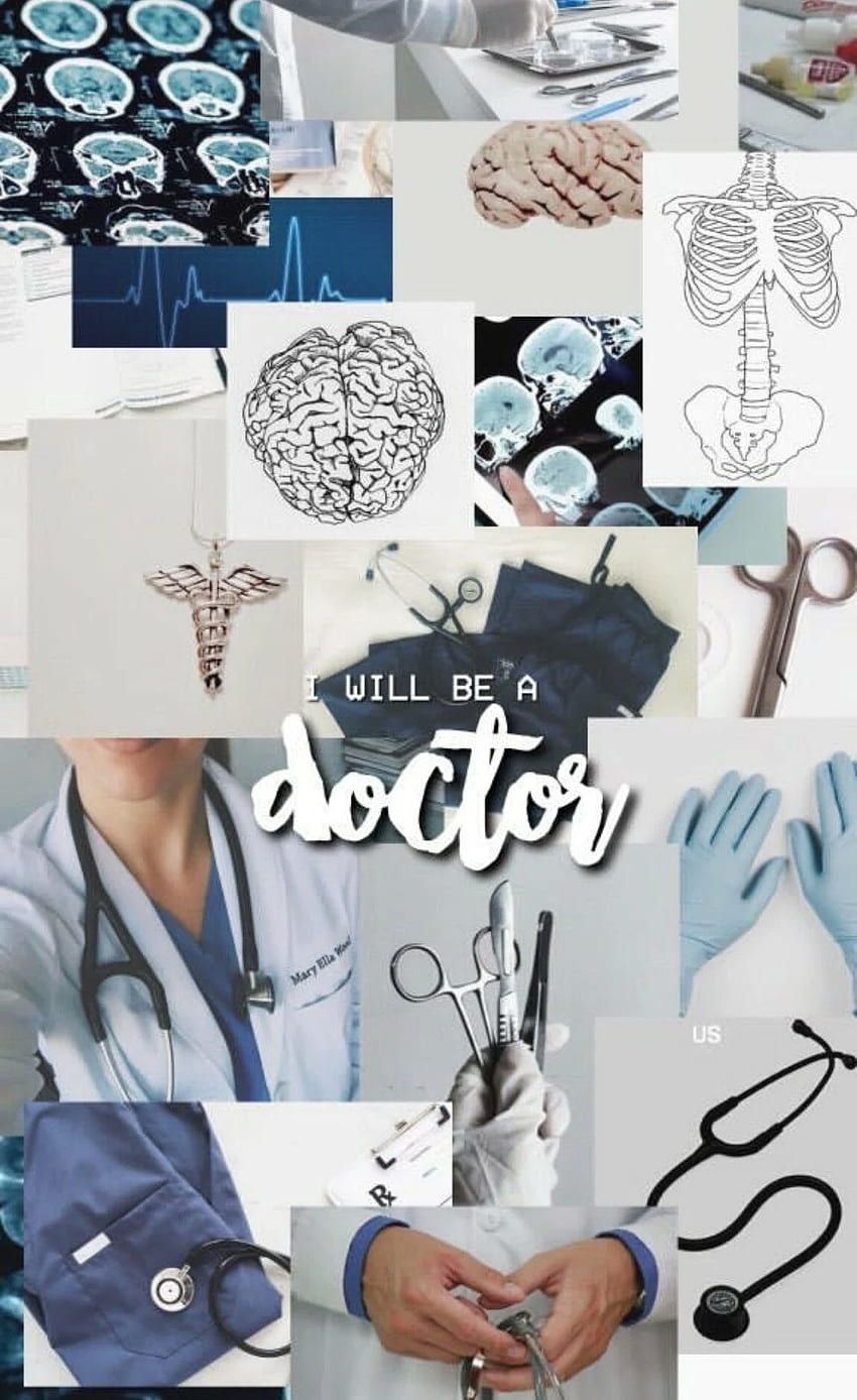 Collage of images related to being a doctor - 